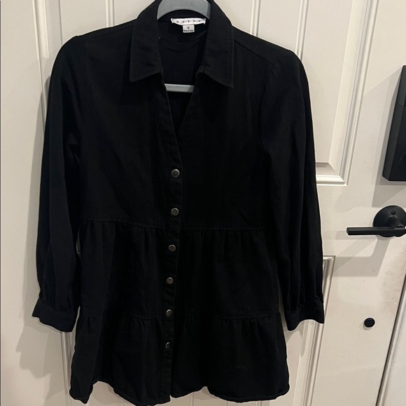 HYFVE Small Classic Black Jean tiered button down Jean jacket 100% cotton - Picture 6 of 7